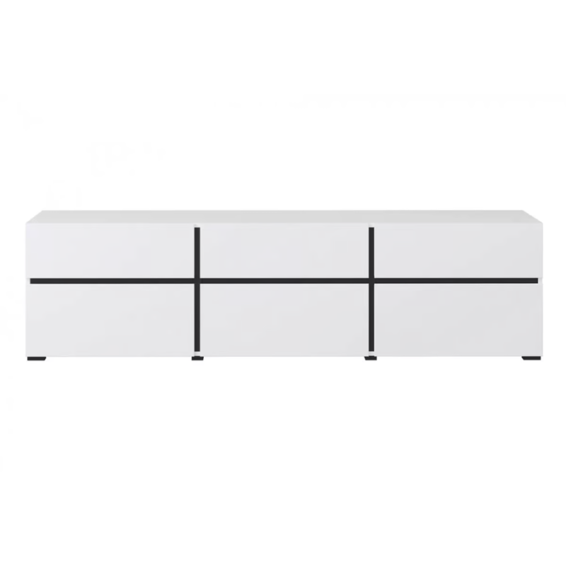 Szafka RTV z trzeba szufladami Cross 41 biały/czarny