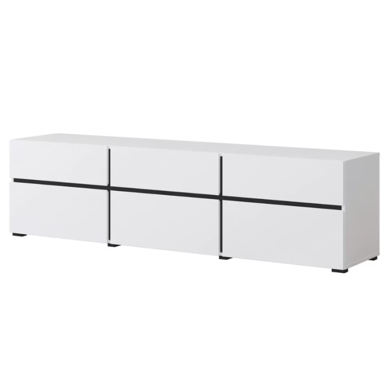 Szafka RTV z trzeba szufladami Cross 41 biały/czarny