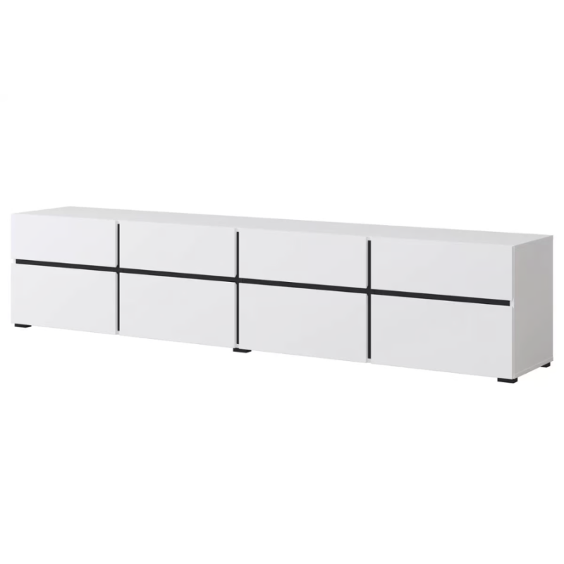 Szafka RTV z czterema szufladami Cross 40 biały/czarny