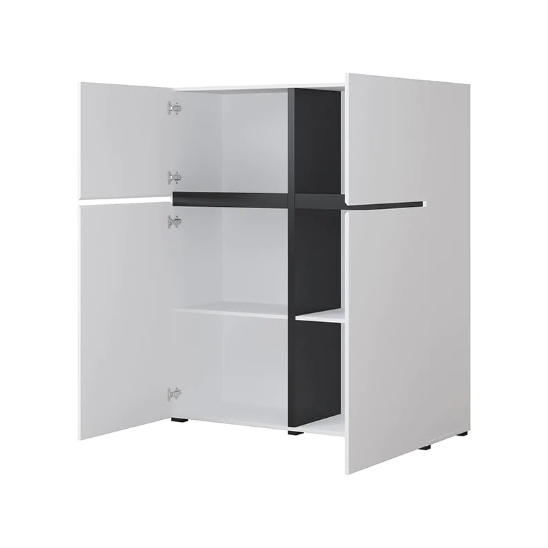 Wysoka komoda Cross 76 biały/czarny