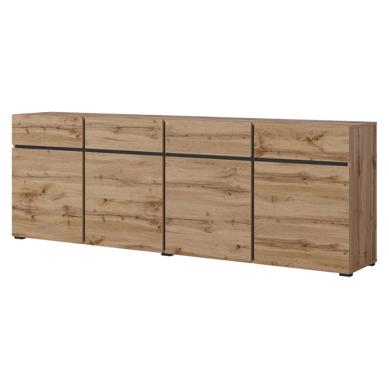 Nowoczesna komoda z czterema szufladami Cross 25 dąb Nowoczesna komoda z czterema szufladami Cross 25 dąb