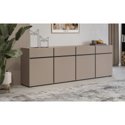 Nowoczesna komoda z czterema szufladami Cross 25 congo/czarny Nowoczesna komoda z czterema szufladami Cross 25 congo/czarny