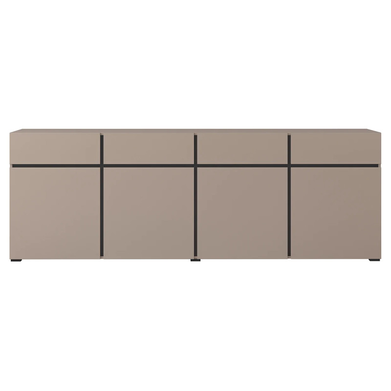 Nowoczesna komoda z czterema szufladami Cross 25 congo/czarny