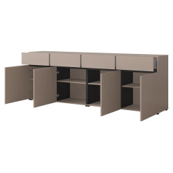 Nowoczesna komoda z czterema szufladami Cross 25 congo/czarny Nowoczesna komoda z czterema szufladami Cross 25 congo/czarny