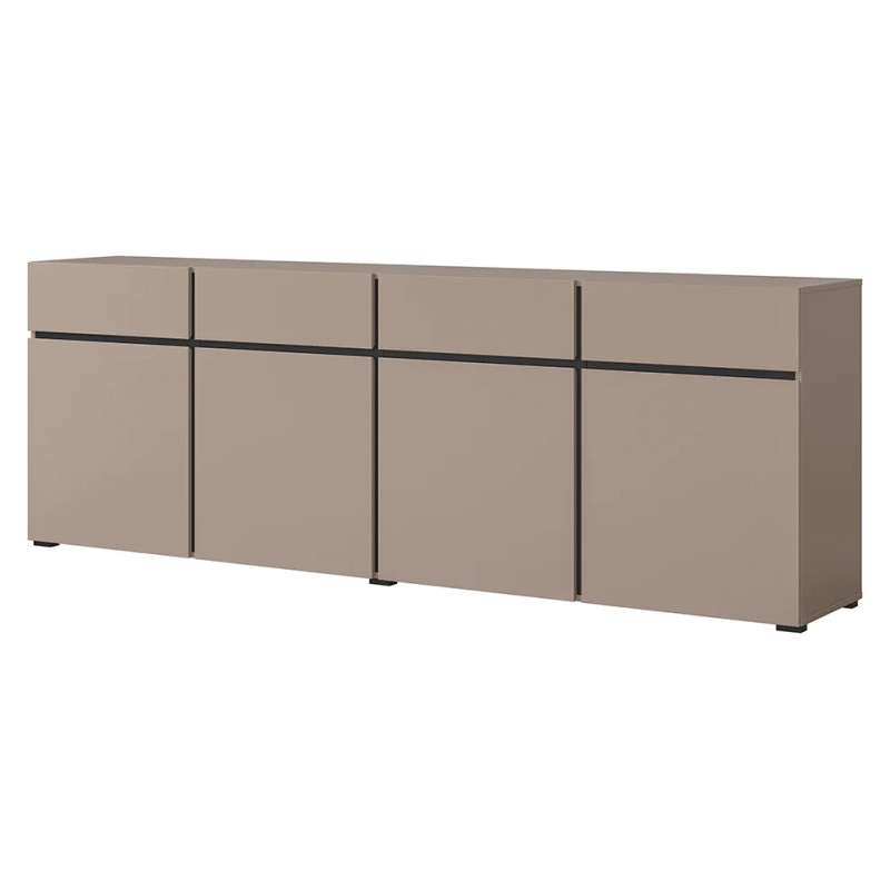 Nowoczesna komoda z czterema szufladami Cross 25 congo/czarny Nowoczesna komoda z czterema szufladami Cross 25 congo/czarny