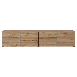 Szafka RTV z czterema szufladami Cross 40 dąb wotan/czarny Szafka RTV z czterema szufladami Cross 40 dąb wotan/czarny