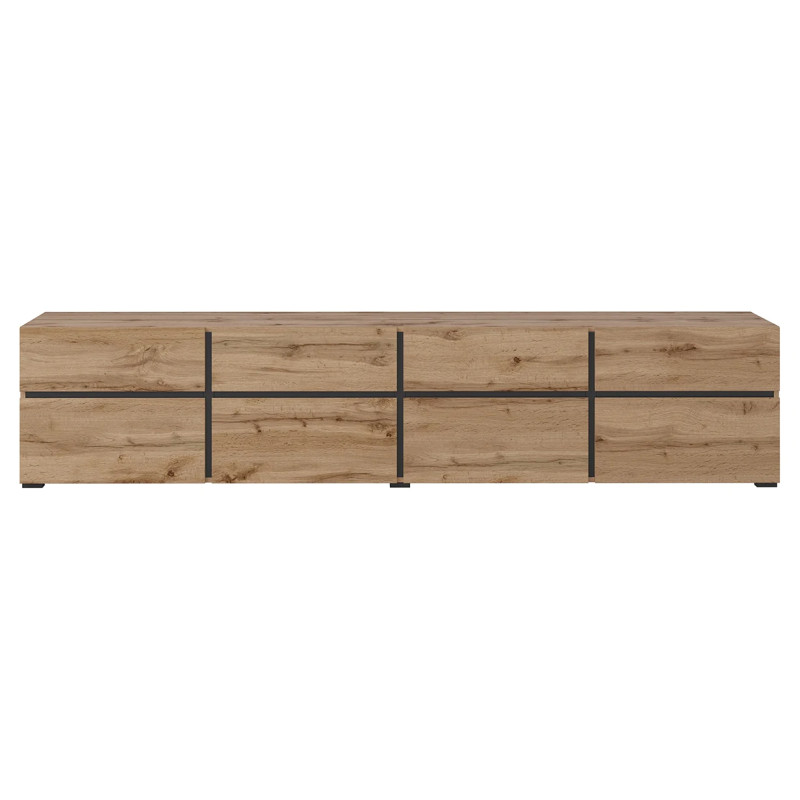 Szafka RTV z czterema szufladami Cross 40 dąb wotan/czarny