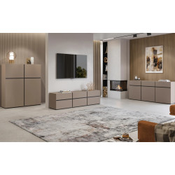 Szafka RTV z czterema szufladami Cross 40 congo/czarny Szafka RTV z czterema szufladami Cross 40 congo/czarny