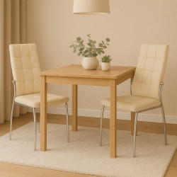 Krzesło Tapicerowane do Jadalni Venetia Beżowy Ekoskóra Krzesło Tapicerowane do Jadalni Venetia Beżowy Ekoskóra