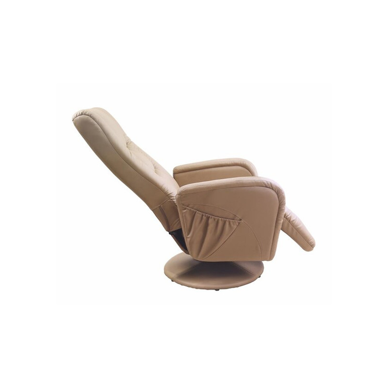 Masujący fotel Dune z podnóżkiem beżowy
