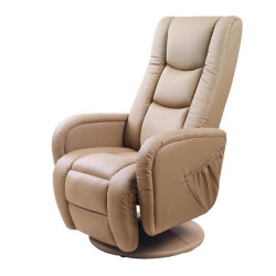 Masujący fotel Dune z podnóżkiem beżowy