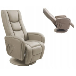 Masujący fotel Dune z podnóżkiem cappucino