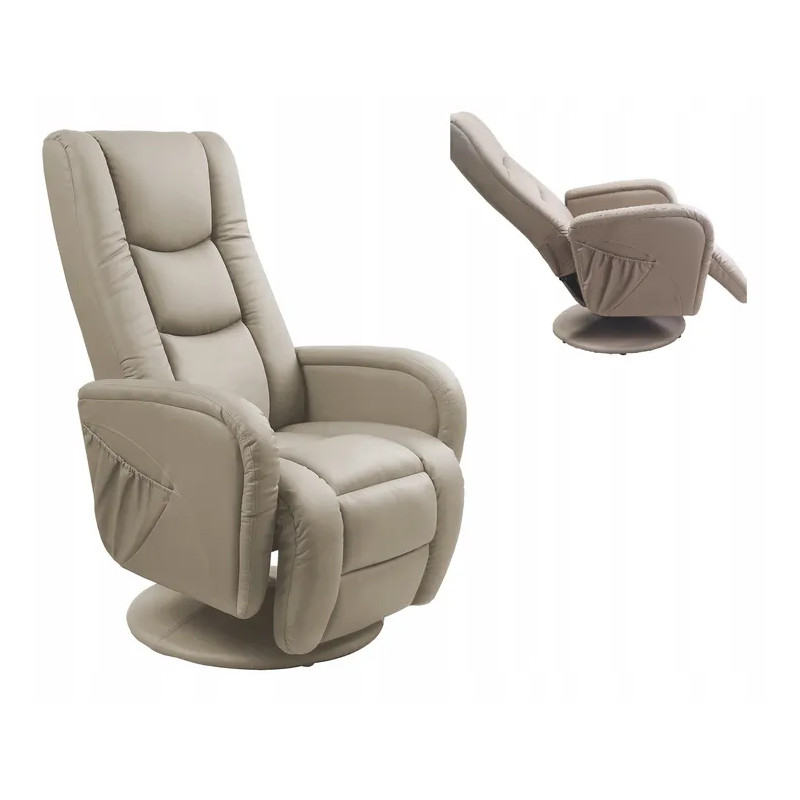 Masujący fotel Dune z podnóżkiem cappucino