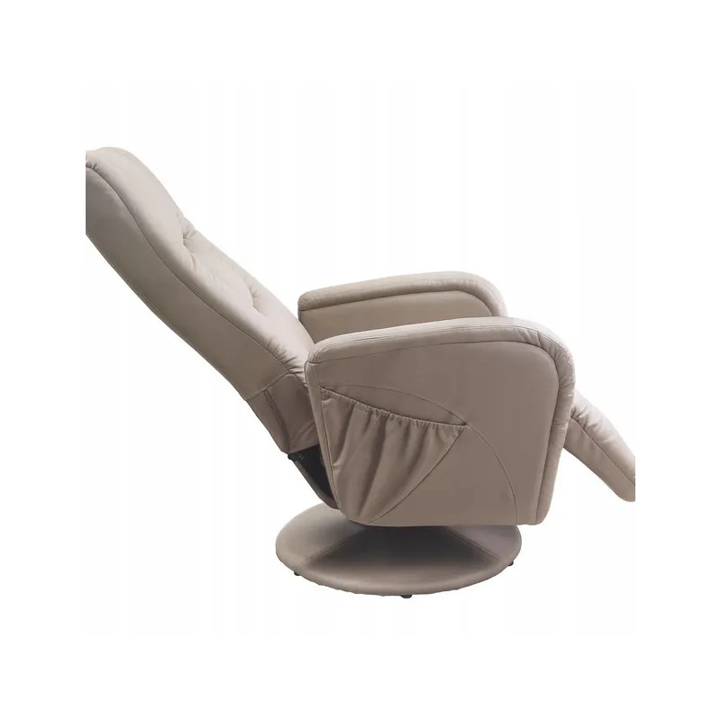 Masujący fotel Dune z podnóżkiem cappucino