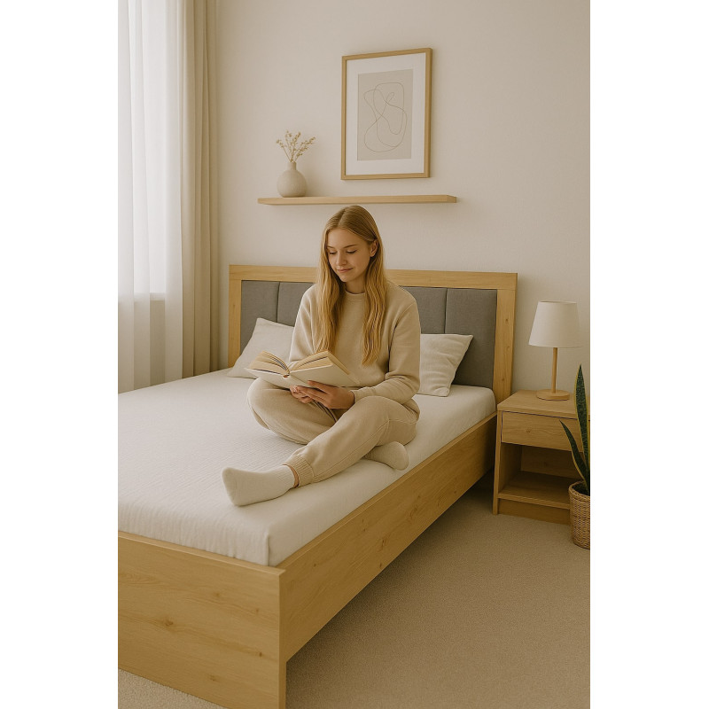 Łóżko 160x200 z pojemnikiem z kolekcji Smart SR6 dąb artisan