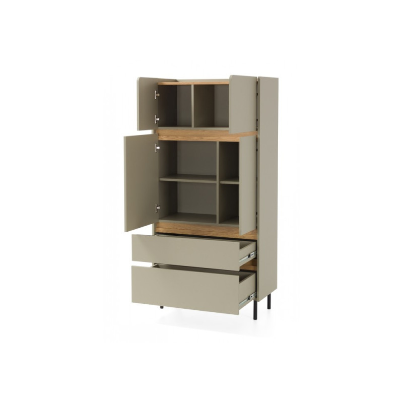 Zamknięty regał Luca LC05 eukaliptus/dąb baltic dune