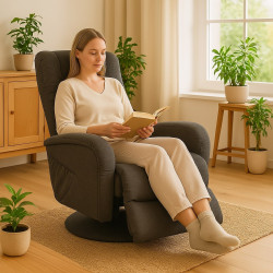 Rozkładany fotel Dune z funkcją masażu szary