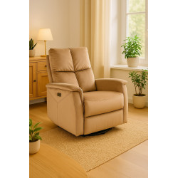 FOTEL ROZKŁADANY NEPTUN VELVET BEŻOWY BLUVEL 28