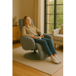 Rozkładany fotel Quill 2 z podnóżkiem popielaty