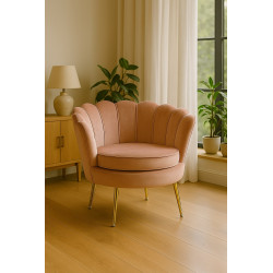 FOTEL CAMELLIA 1 VELVET ANT. RÓŻ BLUVEL 52/ZŁOTY FOTEL CAMELLIA 1 VELVET ANT. RÓŻ BLUVEL 52/ZŁOTY