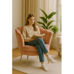 FOTEL CAMELLIA 1 VELVET ANT. RÓŻ BLUVEL 52/ZŁOTY FOTEL CAMELLIA 1 VELVET ANT. RÓŻ BLUVEL 52/ZŁOTY