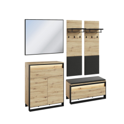 Zestaw mebli loftowych do przedpokoju Quant z oświetleniem LED