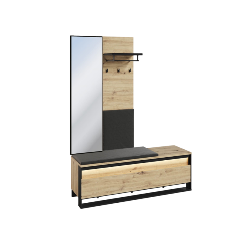 Zestaw mebli loftowych do przedpokoju Quant z oświetleniem LED