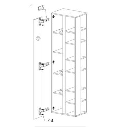 Regał z półkami Luca LC04 beż piaskowy/dąb olejowany