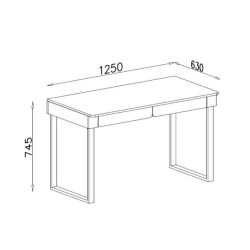 Nowoczesne biurko z szufladami Luca LC11 beż piaskowy/dąb