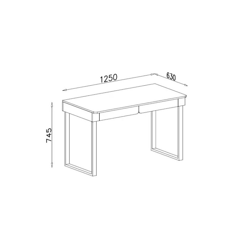 Nowoczesne biurko z szufladami Luca LC11 beż piaskowy/dąb