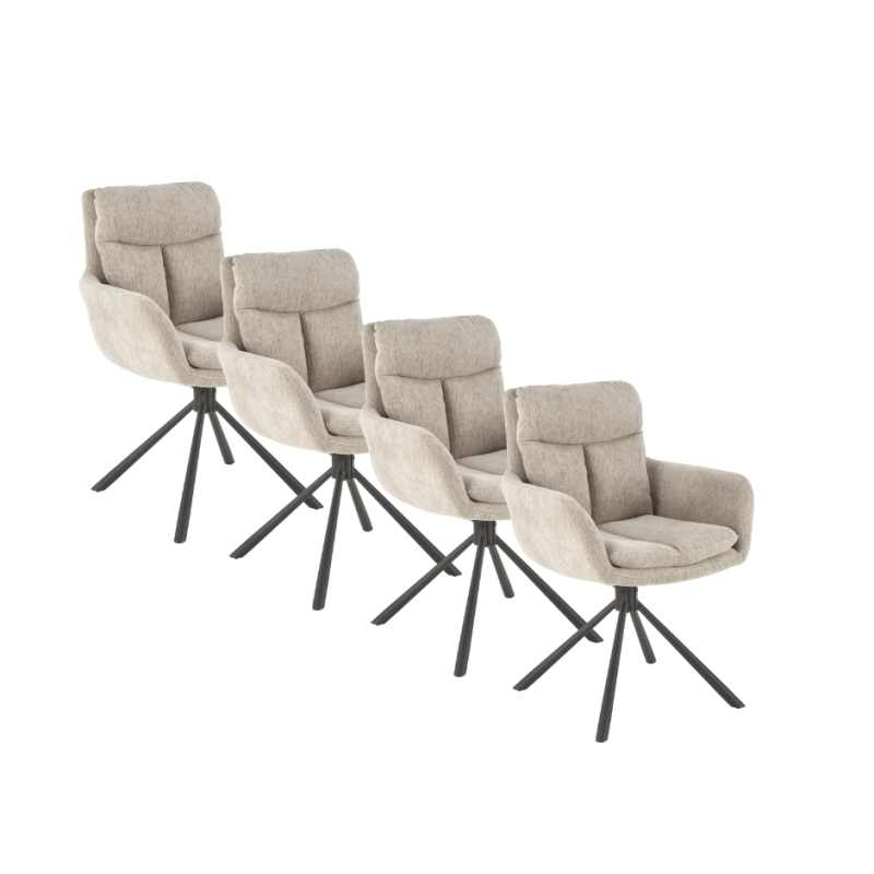 Zestaw krzeseł (4szt) obrotowe Marigold beżowe