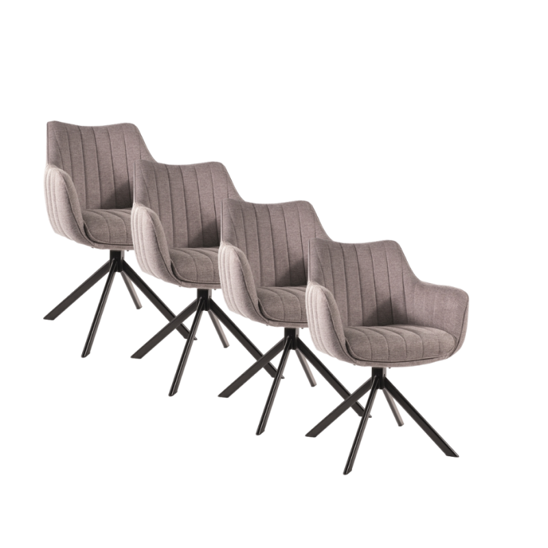 Zestaw krzeseł (4 szt.) obrotowych Azalia Brego czarny