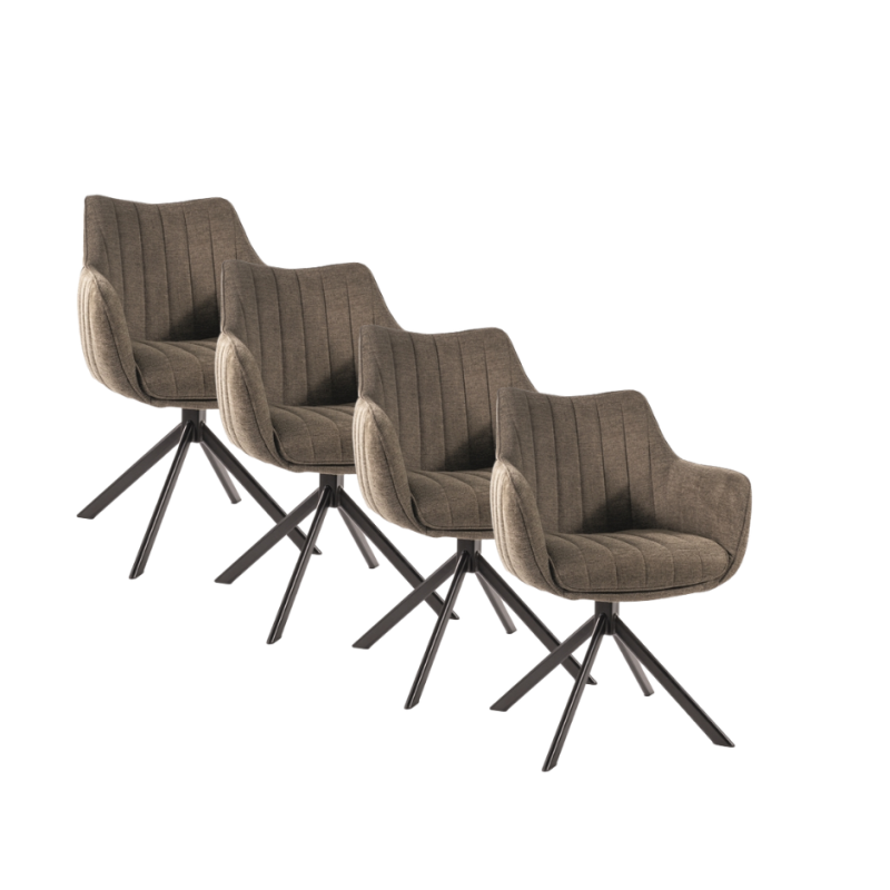 Zestaw krzeseł (4 szt.) obrotowych Azalia Brego czarny