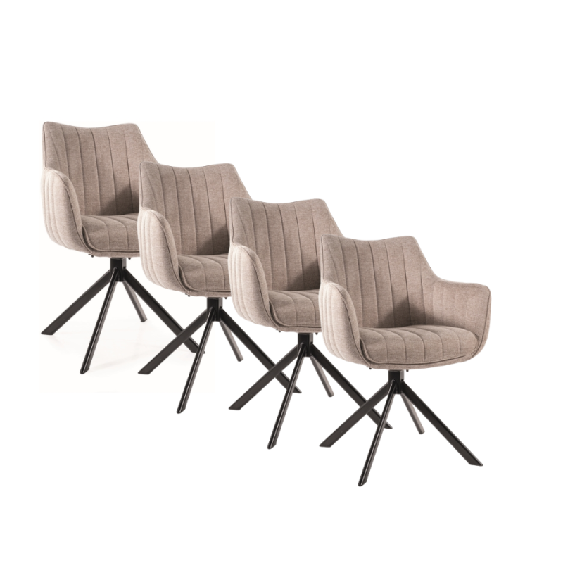 Zestaw krzeseł (4 szt.) obrotowych Azalia Brego czarny