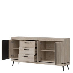 Komoda MATI MI05 Liveo Meble Dąb Cremona Cotta/Czarny