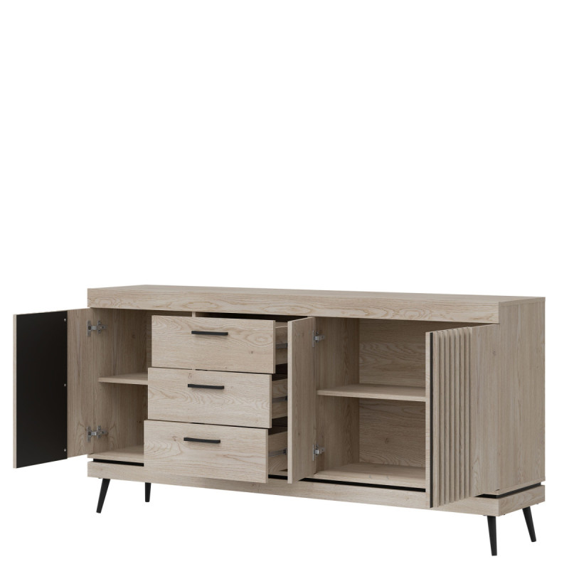 Komoda MATI MI05 Liveo Meble Dąb Cremona Cotta/Czarny