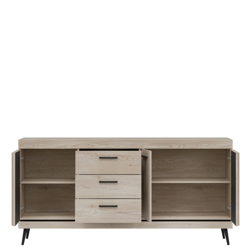 Komoda MATI MI05 Liveo Meble Dąb Cremona Cotta/Czarny