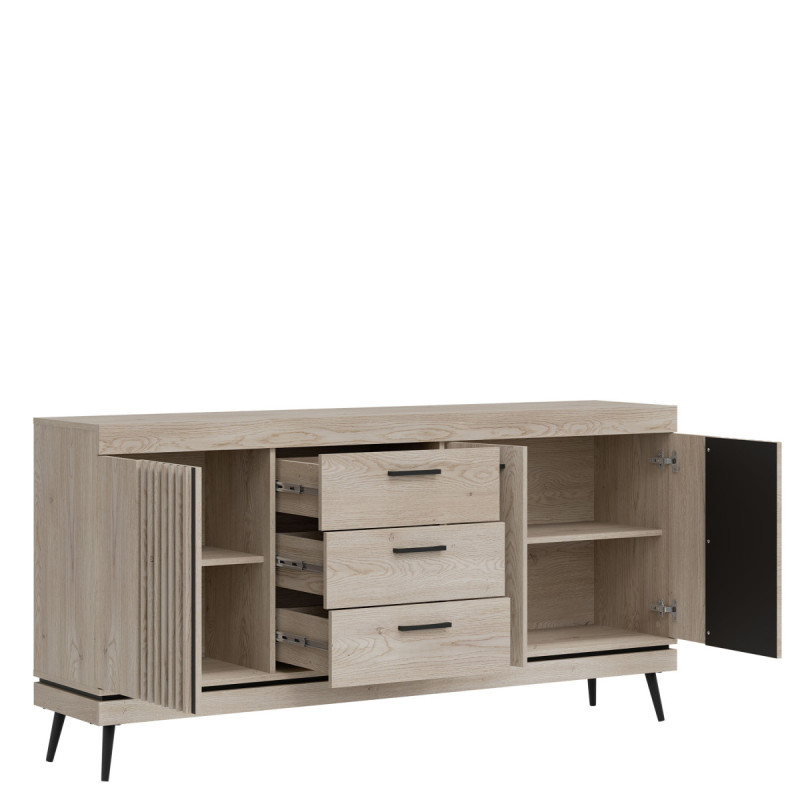 Komoda MATI MI05 Liveo Meble Dąb Cremona Cotta/Czarny