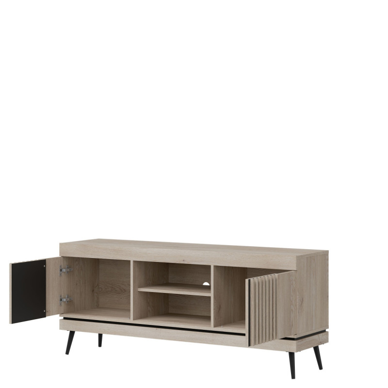 Szafka RTV MATI MI01 Liveo Meble Dąb Cremona Cotta/Czarny