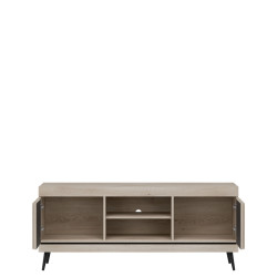 Szafka RTV MATI MI01 Liveo Meble Dąb Cremona Cotta/Czarny