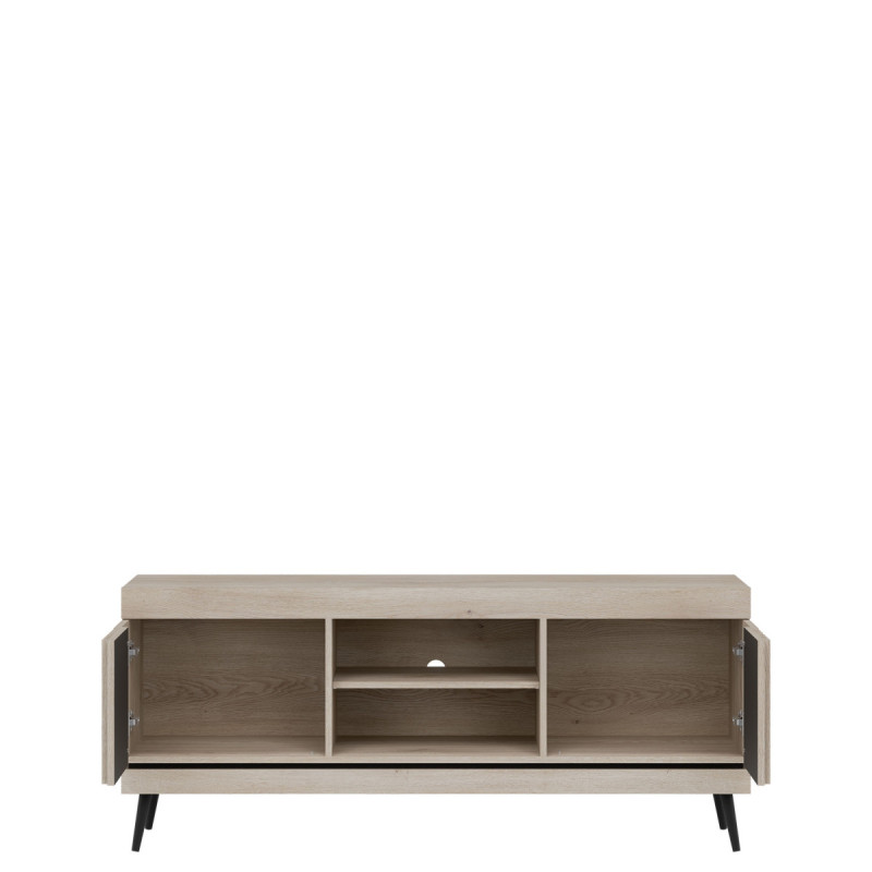 Szafka RTV MATI MI01 Liveo Meble Dąb Cremona Cotta/Czarny