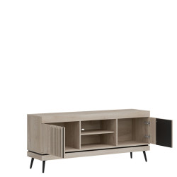 Szafka RTV MATI MI01 Liveo Meble Dąb Cremona Cotta/Czarny