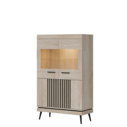 Witryna MATI MI06 Liveo Meble Dąb Cremona Cotta/Czarny