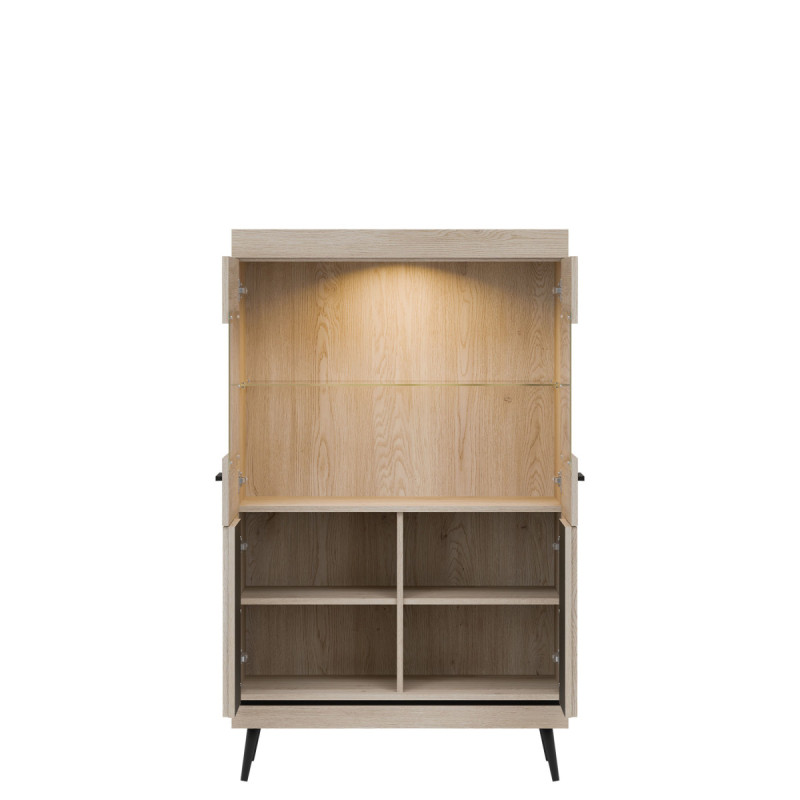 Witryna MATI MI06 Liveo Meble Dąb Cremona Cotta/Czarny