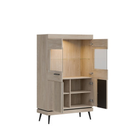 Witryna MATI MI06 Liveo Meble Dąb Cremona Cotta/Czarny