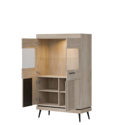 Witryna MATI MI06 Liveo Meble Dąb Cremona Cotta/Czarny