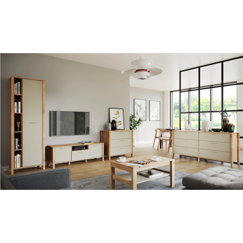 Stolik kawowy Indygo ST Gała Meble Dąb Wotan/Beige