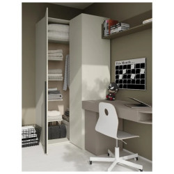 Pojemna szafa narożna z półkami i drążkami Woow Pojemna szafa narożna z półkami i drążkami Woow