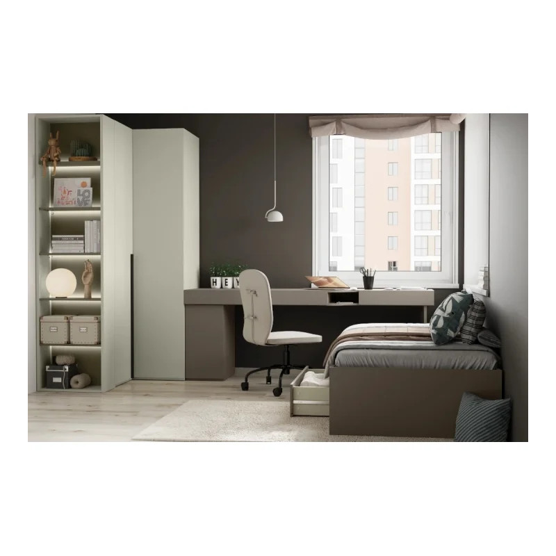 Szafa narożna 2-drzwiowa szampańska do małych pomieszczeń