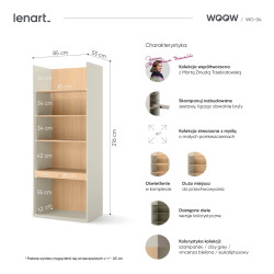 Nowoczesny regał młodzieżowy WO-04 z półkami i oświetleniem LED Nowoczesny regał młodzieżowy WO-04 z półkami i oświetleniem LED